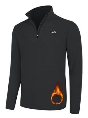 Quarter Zip Fleece Pullover Men's Long Sleeve Sweater Golf Hiking Casual